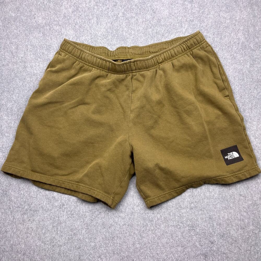the north face sweat shorts green fleece logo xl